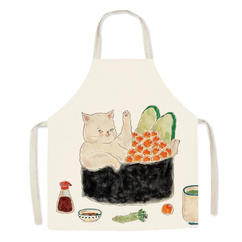 Children and Adult Kitchen Aprons Set - European Style Pastoral Design