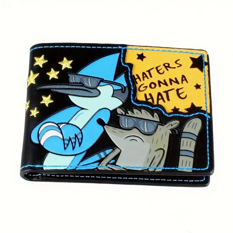 Cartoon Leather Wallet for Men Boy's Gift with Embroidery - Holiday Gift Idea