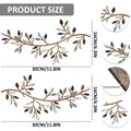 Metal Tree Leaf Wall Decor Set - Artistic Wrought Iron Vine Olive Branch Wall Art