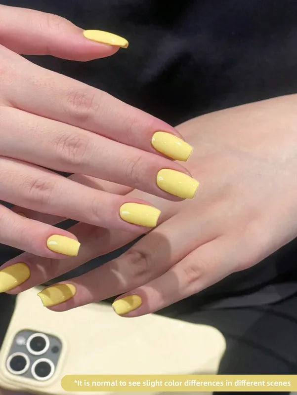 15ml Bright Yellow Gel Nail Polish - Soak Off, No Wipe, Suitable for All Seasons