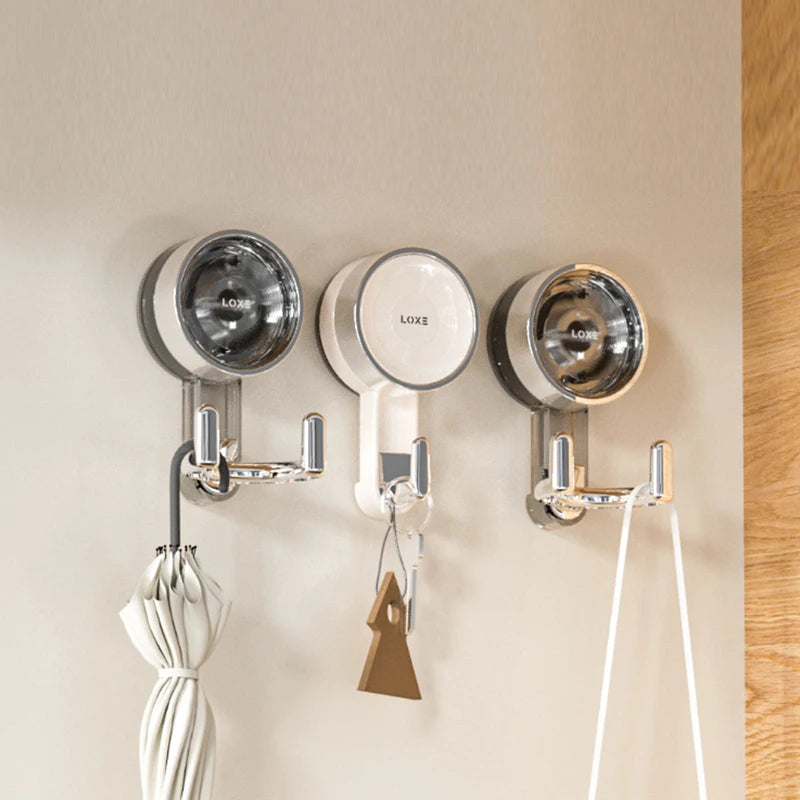 Vacuum Suction Wall Hooks - No Punch Door Hangers for Bathroom & Kitchen Storage