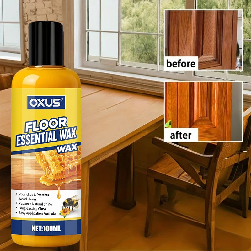 All-in-One Beeswax Wood Care Polish for Floors & Furniture Brightening & Cleaning