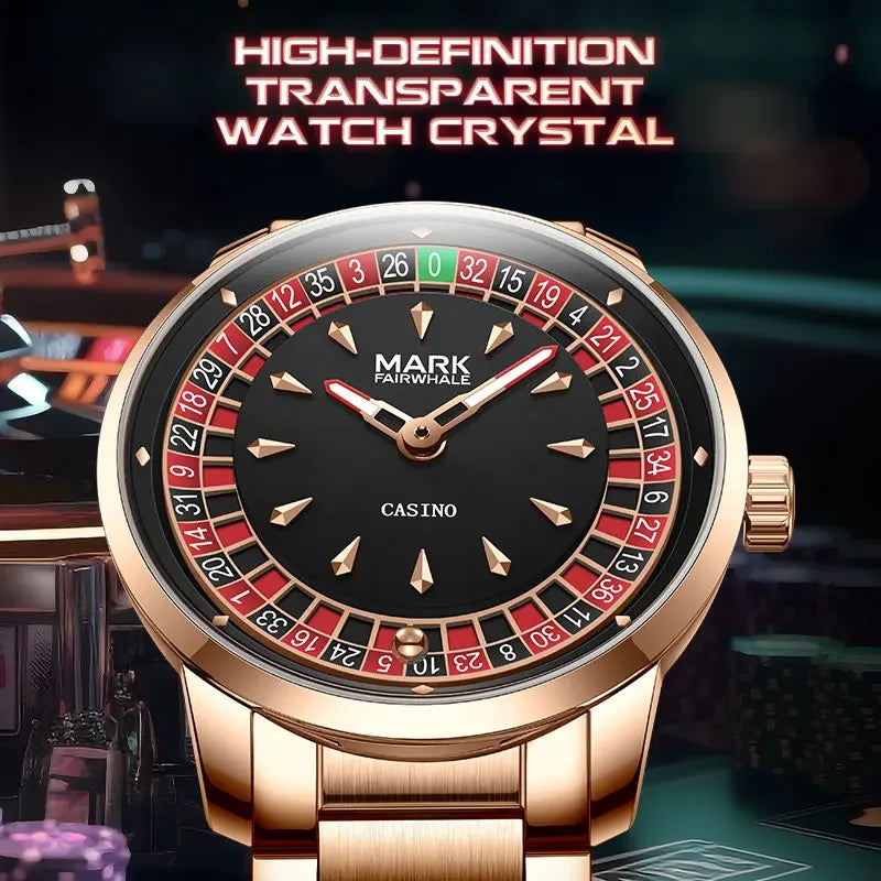 Men's Waterproof Quartz Watch with Steel Strap, 360° Rotating Bezel, 43mm Case