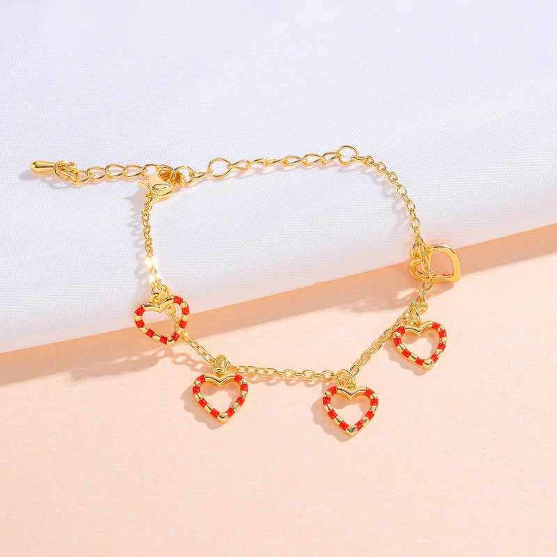 Kids Heart Charms Bracelet for Girls Toddler Baby Gift Chic Lovely Accessory