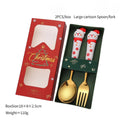 Christmas Stainless Steel Fork and Spoon Set with Santa Design - 2/4/6 Pcs Holiday Tableware