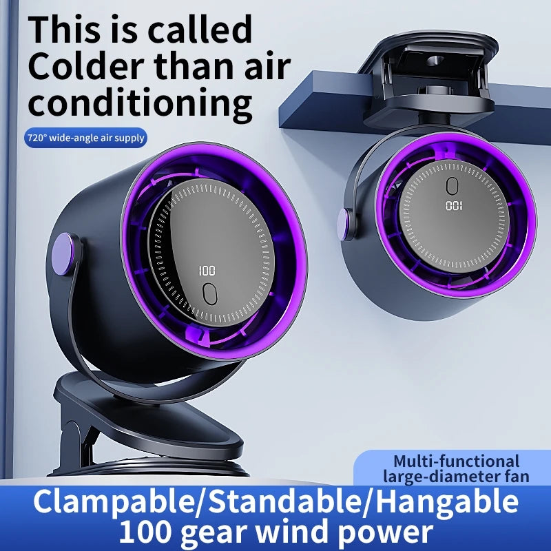 Mini Clip Fan with 3-in-1 Turbo High-Speed Circulating Fan - Adjustable & Portable