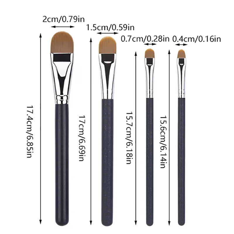 Flat Round Ultra-Thin Foundation Concealer Makeup Brush - Professional Contour Tool with Multiple Sizes