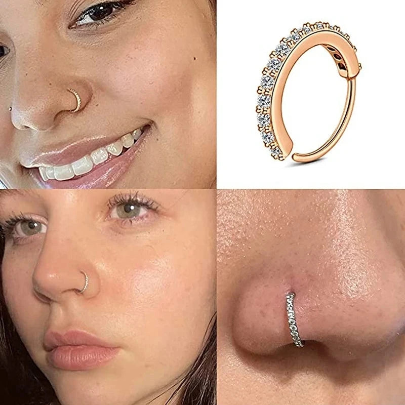 Septum Nose Ring Hoop Piercing Jewelry for Women - Small Cartilage Tragus Helix