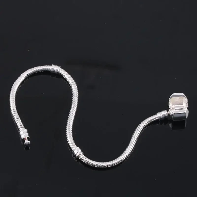 925 Sterling Silver Snake Bone Charm Bracelet for Women & Men - Adjustable Length Jewelry