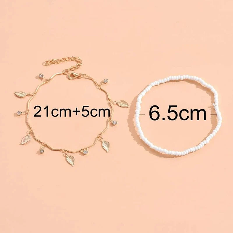 Boho Anklet Foot Chain Summer Beach Jewelry with Tassel Star Pendant, Barefoot Sandal