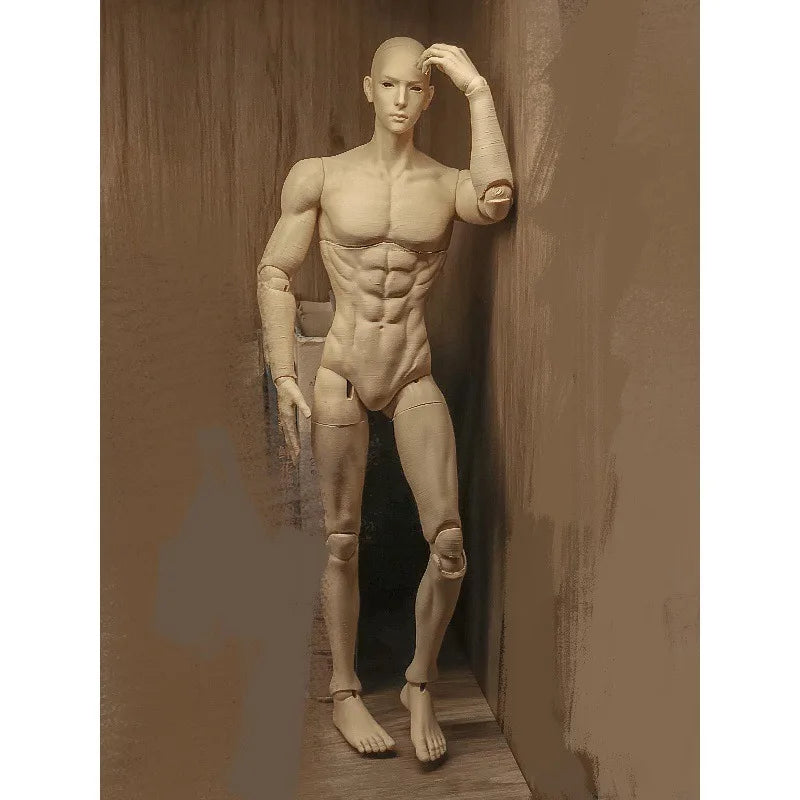 Unpainted Male Human Body Figurine DIY Art Model Multi-Joint Movable Doll