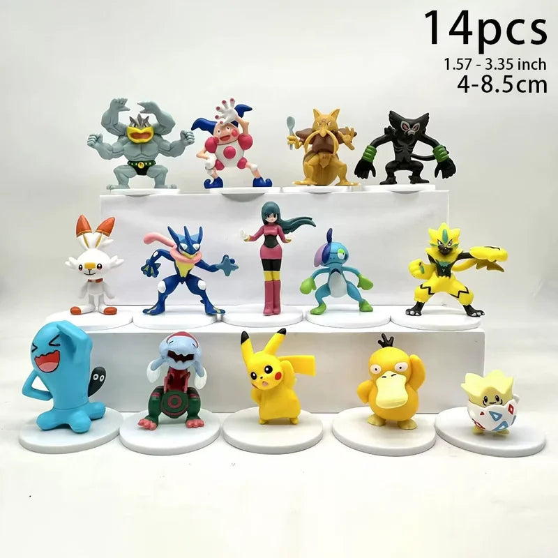 Pokemon Action Figure Set - Classic & Modern Characters from Kanto to Paldea - Collectible PVC Toys for Fans