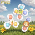 3-Pack Suction Cup Spinner Toys for Baby Bath Sensory Play & Stress Relief