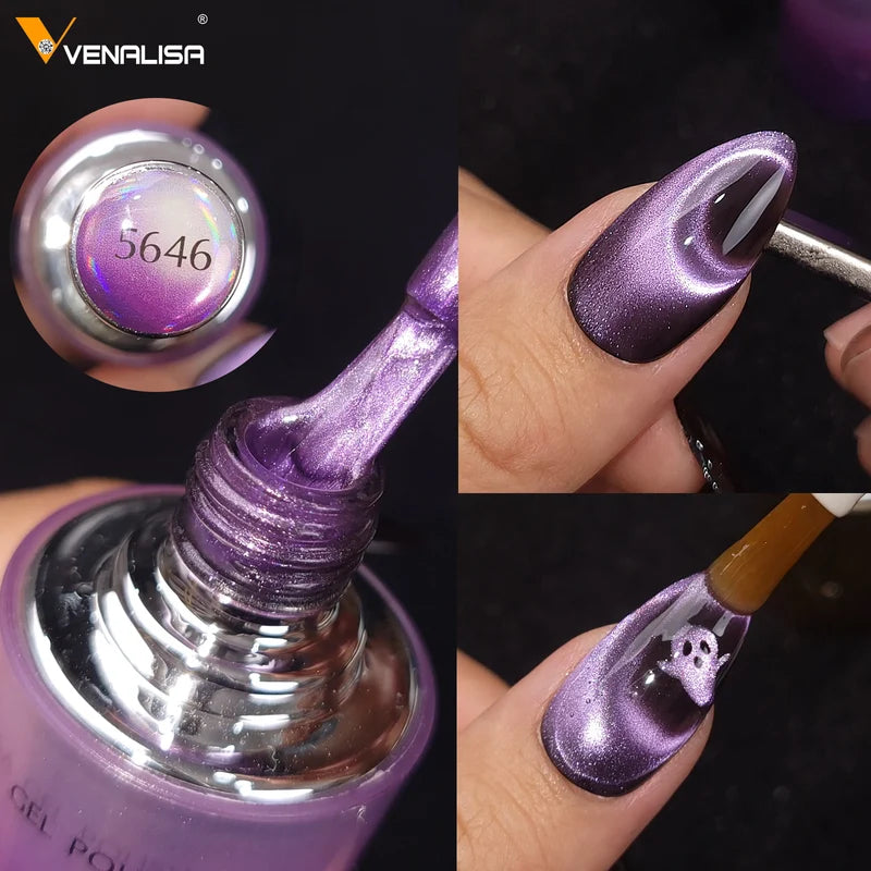HEMA Free Gel Nail Polish 10ml - Long-Lasting Cat Eye & Glitter Varnish