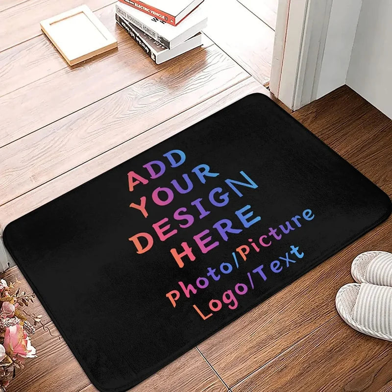 Personalized Custom Photo Doormat - Indoor Floor Rug with Logo or Text, Multiple Sizes