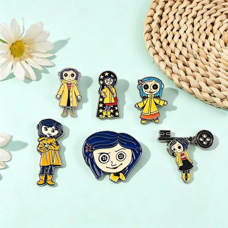 6Pcs Ghost Mom Enamel Brooch Set Halloween Jewelry Accessories