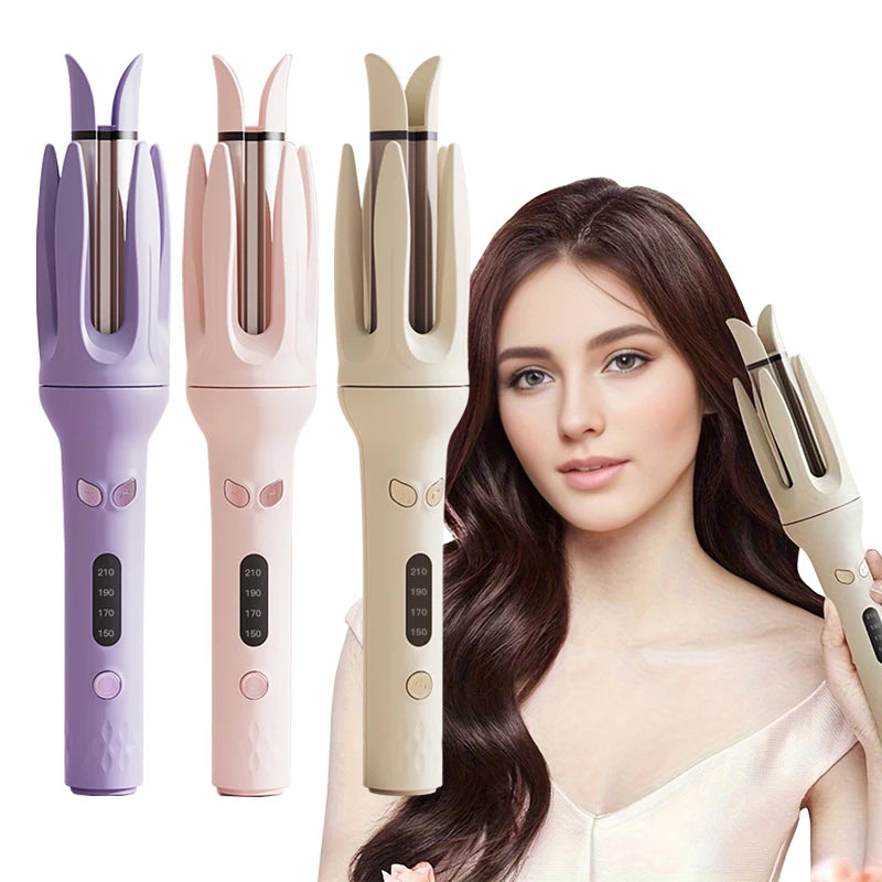 Automatic 28mm Negative Ion Curling Iron with Ceramic Barrel and LCD Display