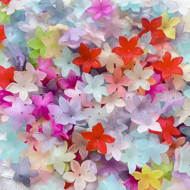 Frosted Acrylic Beads Caps 50/100pcs for Jewelry Making DIY Bracelets & Necklaces