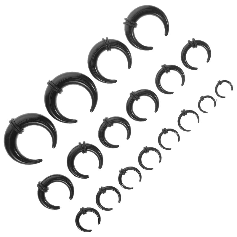 18PCS Acrylic Septum & Ear Stretching Jewelry Kit - U-Shaped Horseshoe Rings