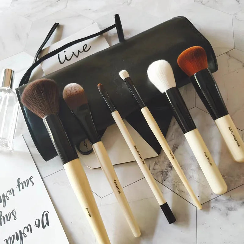 6pcs Makeup Brush Set for Foundation Blush Eyeshadow Blending Professional Cosmetic Tools