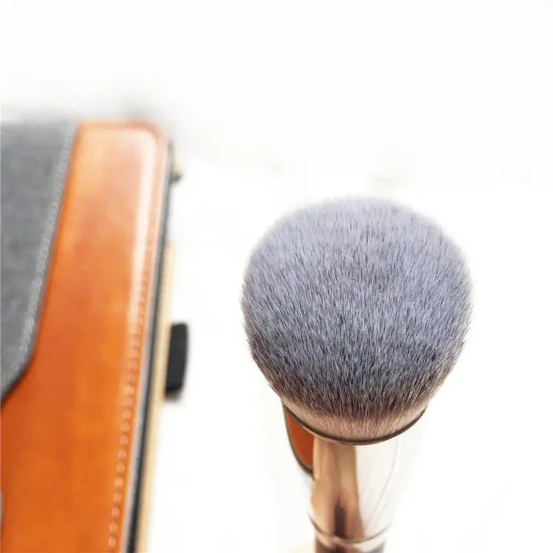 Synthetic Rounded Slant Foundation & Eye Blending Brush Set – Face & Eye Makeup Tools