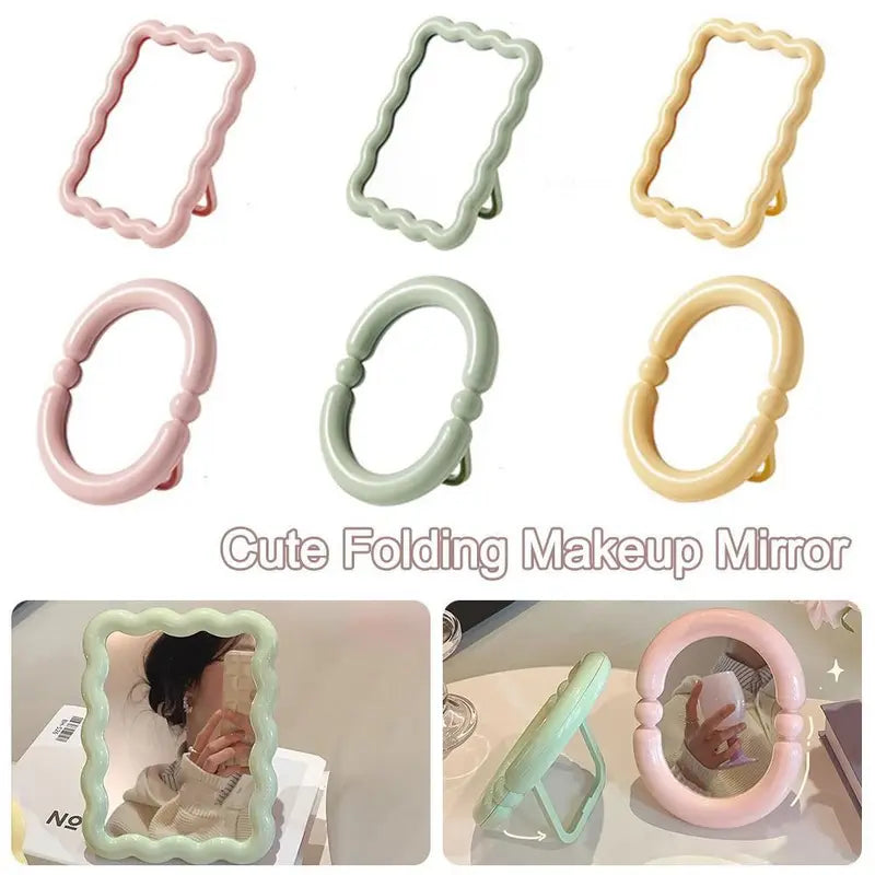 High-Definition Foldable Makeup Mirror with Adjustable Thickness for Beauty and Desk Use
