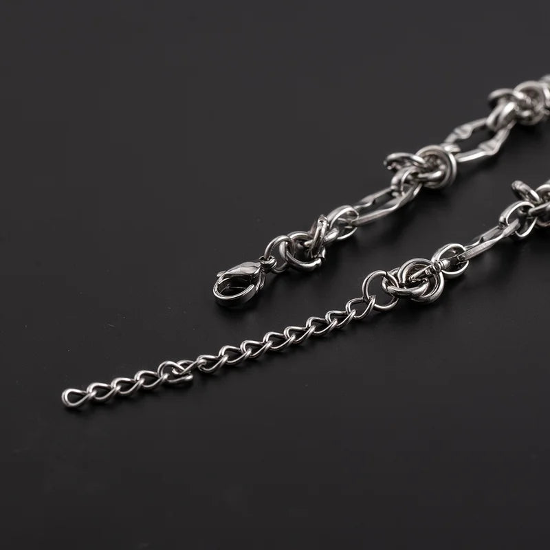 Titanium Steel Bracelet for Men Women Irregular Chain Link Jewelry Adjustable Trendy