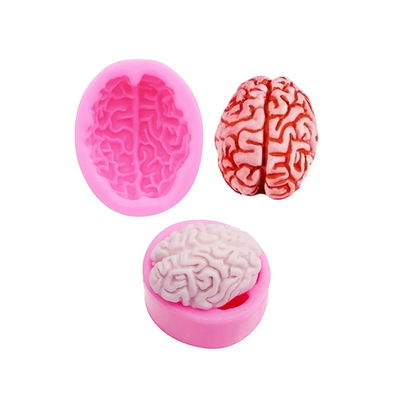 Halloween 3D Brain Cake Mold Silicone Mold for Cake Decoration and Fondant