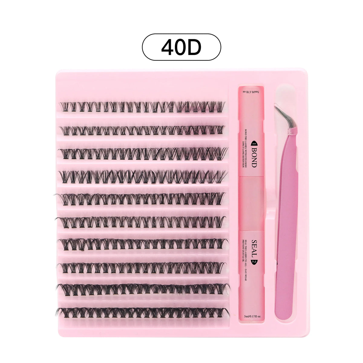 DIY False Eyelash Clusters Kit with Lash Bond, Seal & Applicator - Multiple Colors