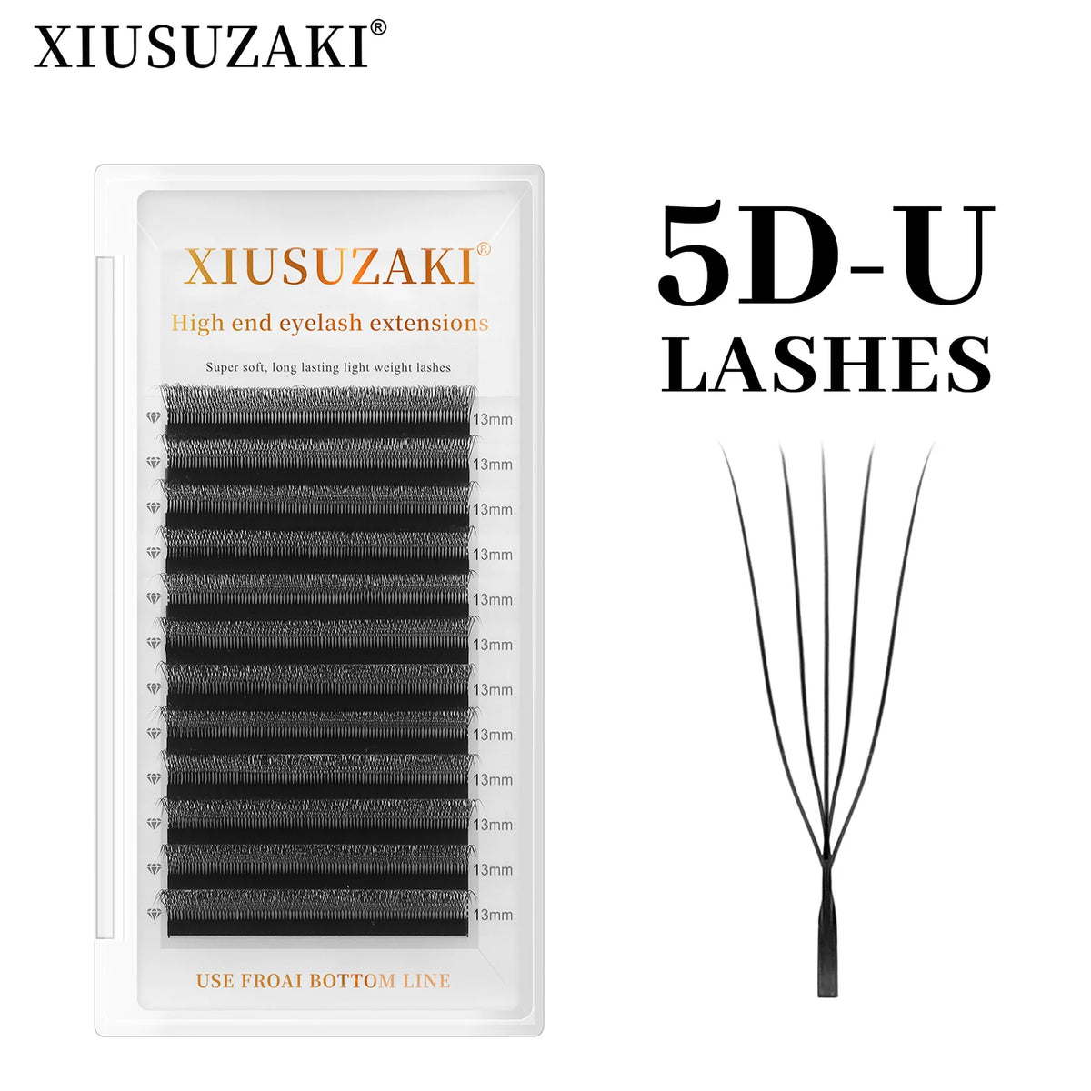 False Eyelash Extensions U Shape 5DW Premade Fans Mink Volume Lashes