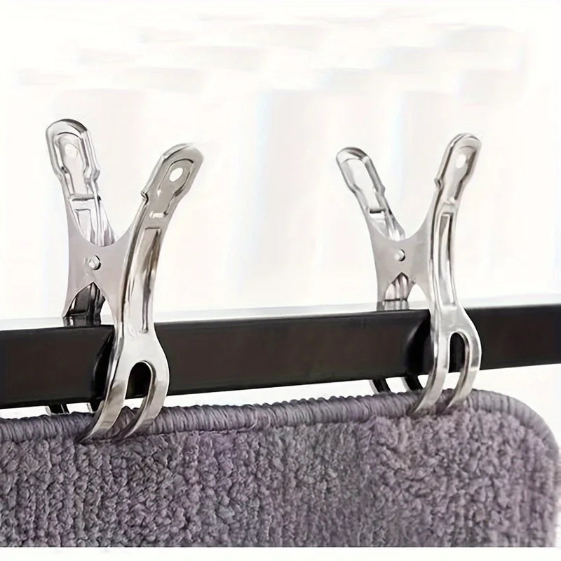 Stainless Steel Outdoor Clothes & Blanket Drying Clips - 6 Pack