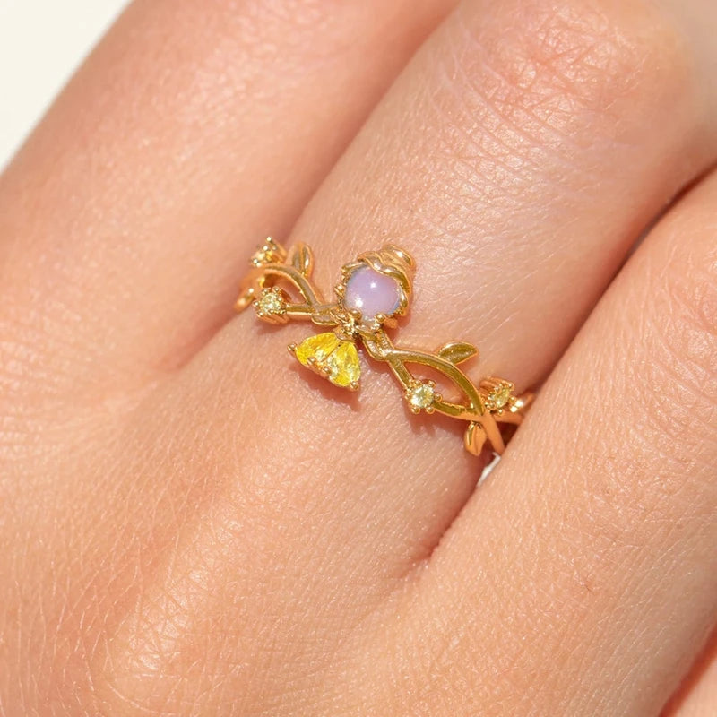 Princess Cubic Zircon Ring for Women Girls Open Design High-Quality Jewelry