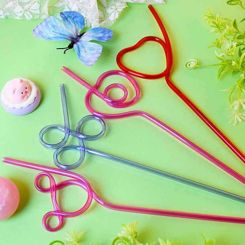Set of Reusable Spiral Drinking Straws for Parties Bars & Weddings - Multiple Colors