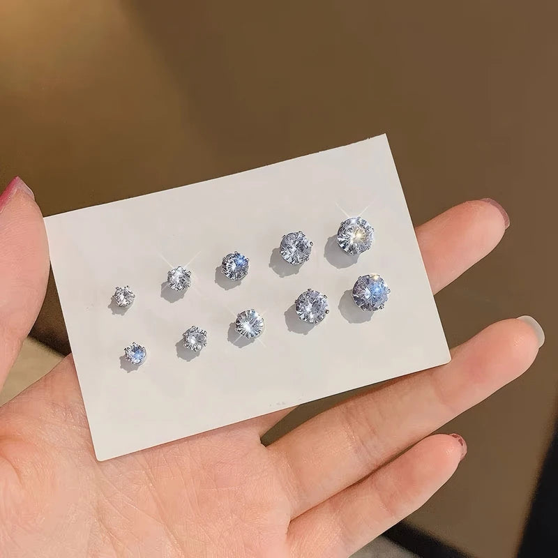 Magnetic Earring Clips Set - Non-Perforated Punk Zircon Jewelry for Men and Women