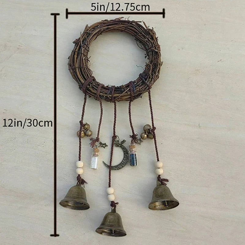 Witch Protection Pendant Metal Bell Door Handle Halloween Christmas Decor
