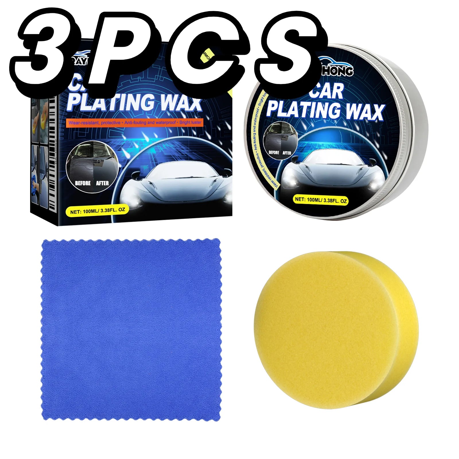 All-in-One Car Ceramic Coating Wax with Scratch Removal & Hydrophobic Sealant