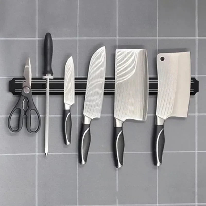 Magnetic Stainless Steel Wall-Mount Knife Holder - Kitchen Organizer