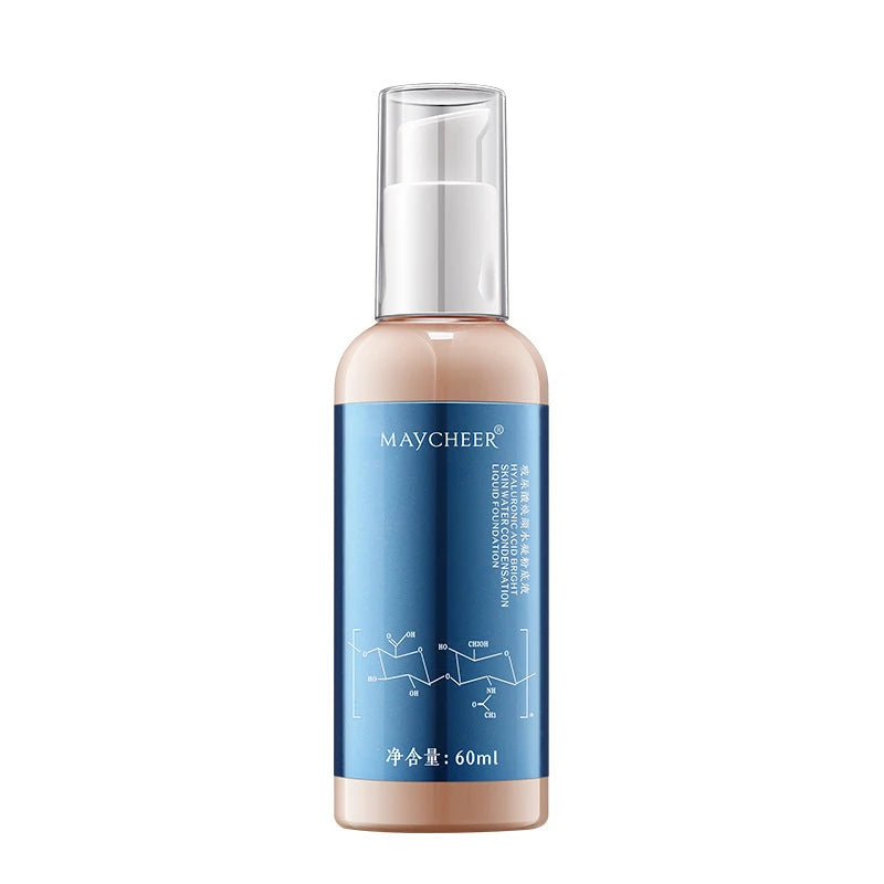Hydrating Liquid Foundation with Hyaluronic Acid - Brightening & Concealer for Dry Skin, 60ML