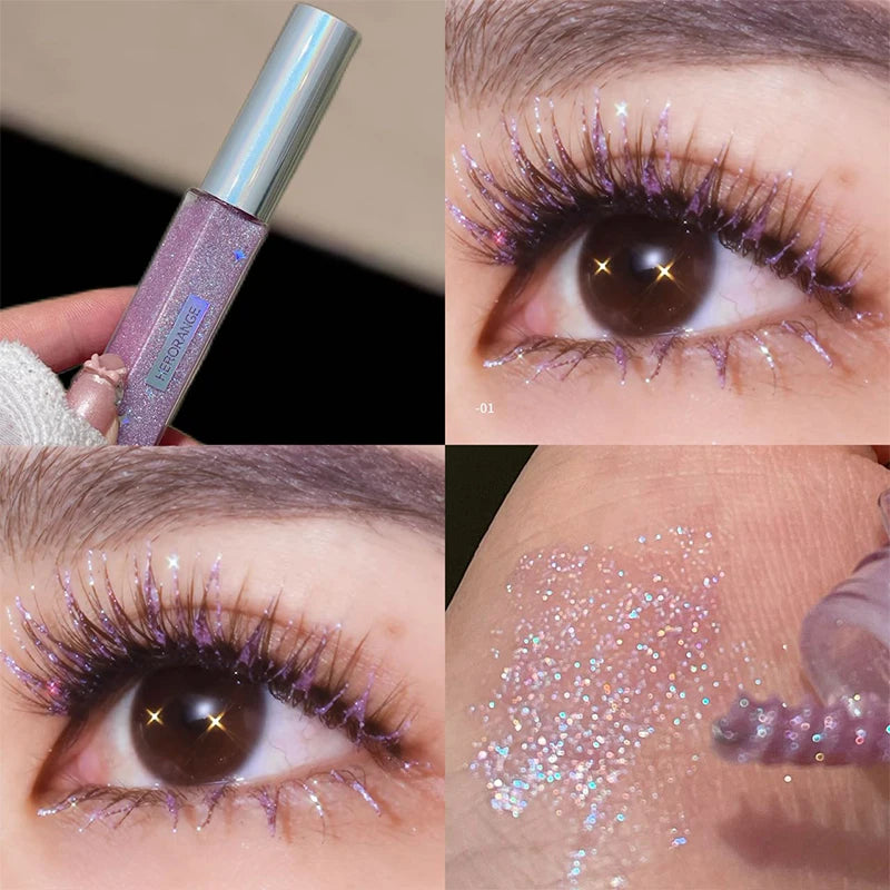 Waterproof Lengthening Mascara with Glitter Finish - Smudge-Proof Lash Volumizer