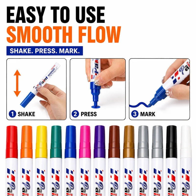 Oil Based Paint Markers Waterproof Permanent Metal Glass Stone DIY Outlining Pen Set