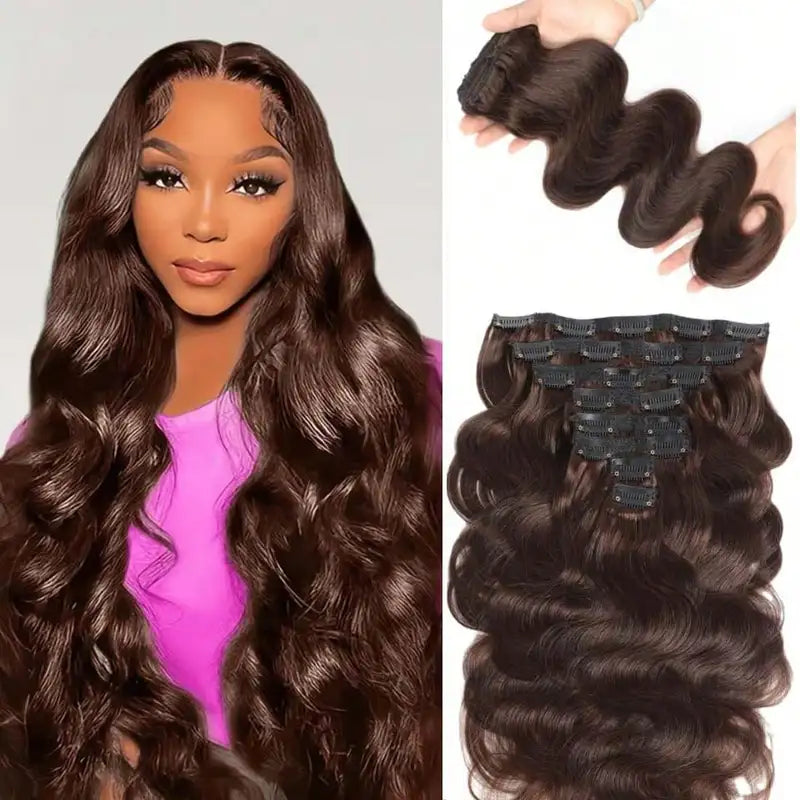 Clip In Body Wave Hair Extensions - Unprocessed Human Hair, 16-22 Inches, 120g