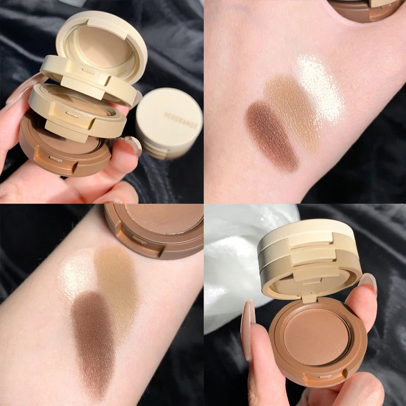 Tri-Color Matte Eye Shadow Palette for Multi-Layered Eye Makeup