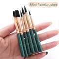 6pcs Multi-Functional Watercolor Paintbrushes for Art & School Use - Green