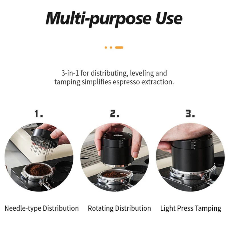 2-in-1 Coffee Tamper & Espresso WDT Tool Set - Professional Barista Accessories Kit