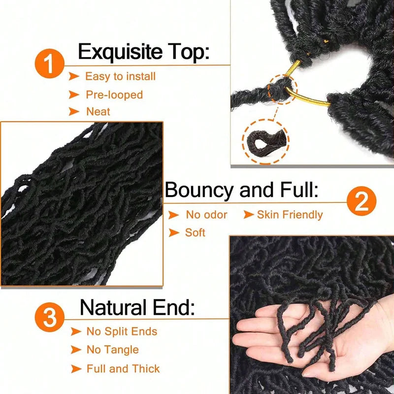 Faux Locs Crochet Hair 30 Inch Soft Locs for Women - Distressed & Butterfly Styles
