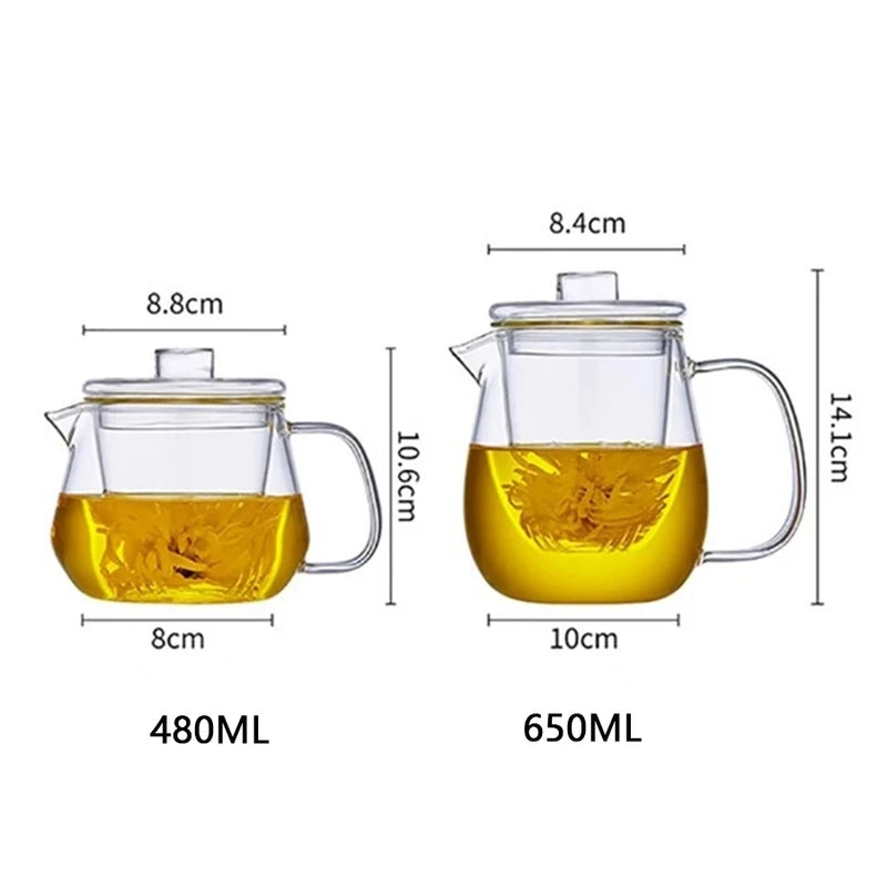 Glass Teapot Penguin Shape Chinese Tea Ceremony Set 480ML 600ML Transparent