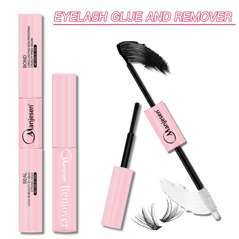 False Eyelash Extension Kit with Lash Glue, Seal & Tweezers - All Colors