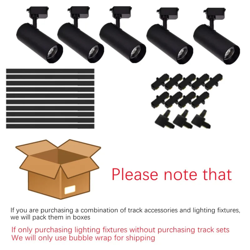 LED Track Lighting Set with COB Spotlights for Ceiling Home & Retail Use