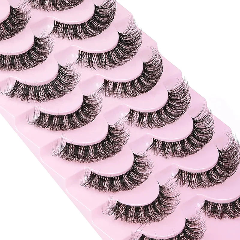 False Eyelashes 6D Fluffy Wispy Faux Mink Cat Eye Effect Dramatic Makeup Lashes