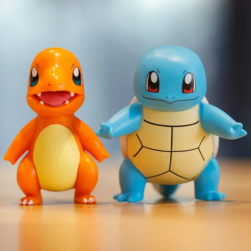 Pokemon Anime Figures Set - Pikachu Charmander Psyduck Squirtle Jigglypuff Bulbasaur Kids Collectible Toys
